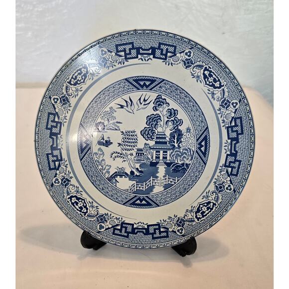 Blue Willow Tea Tiles Hot Plates Blue and White Decor Vintage Trivet Japan - Picture 1 of 6